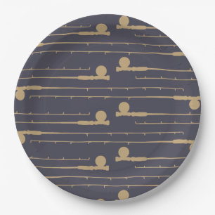 Fly Fishing Rods Pattern Paper Plates