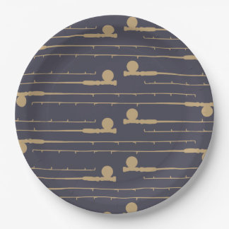 Fly Fishing Rods Pattern Paper Plates
