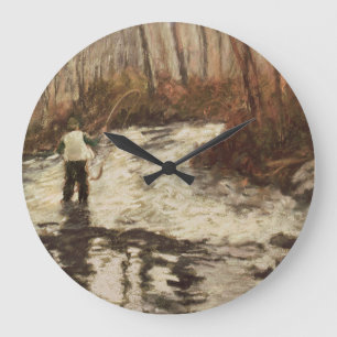 Fly Fishing Round Clock