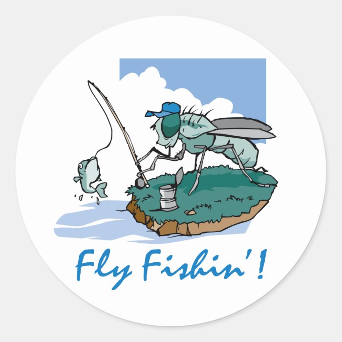 Fly Fishing Round Stickers