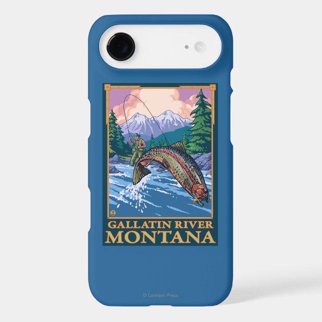 Fly Fishing Scene - Gallatin River, Montana Case-Mate iPhone Case (Back)