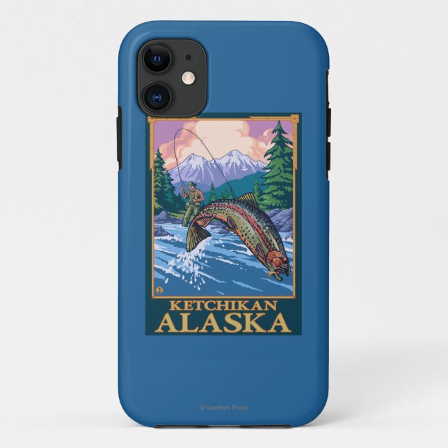 Fly Fishing Scene - Ketchikan, Alaska Case-Mate iPhone Case (Back)