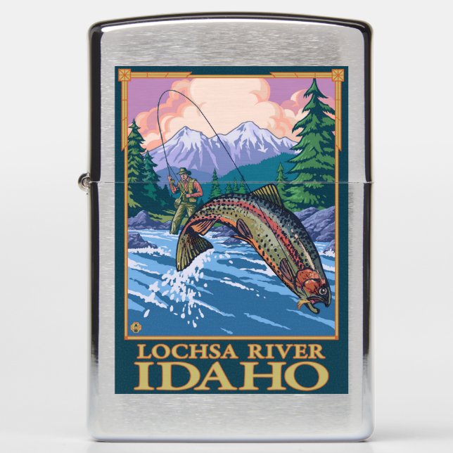 Fly Fishing Scene - Lochsa River, Idaho Zippo Lighter (Front)