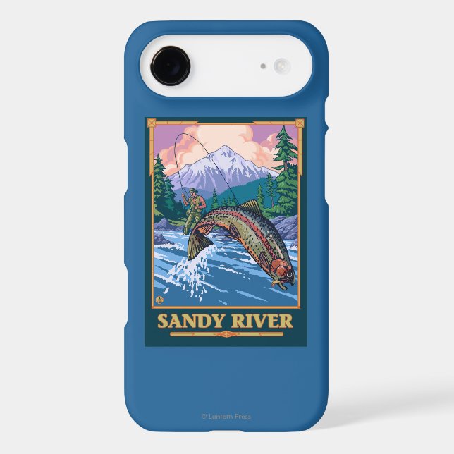 Fly Fishing Scene - Sandy River, Oregon Case-Mate iPhone Case (Back)