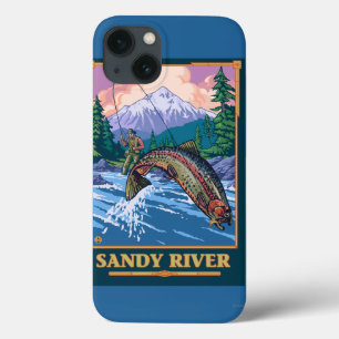 Fly Fishing Scene - Sandy River, Oregon iPhone 13 Case