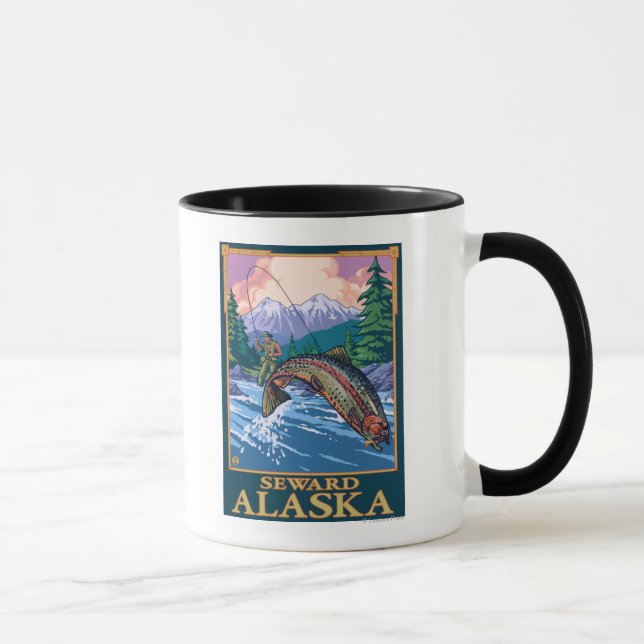 Fly Fishing Scene - Seward, Alaska Mug (Right)