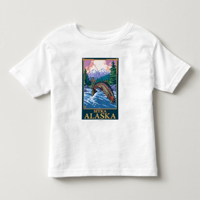 Fly Fishing Scene - Sitka, Alaska Toddler T-shirt (Front)