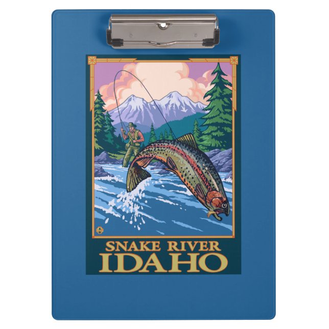 Fly Fishing Scene - Snake River, Idaho Clipboard (Front)