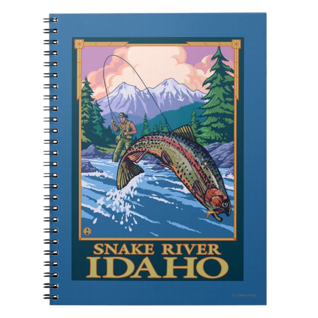 Fly Fishing Scene - Snake River, Idaho Notebook (Front)