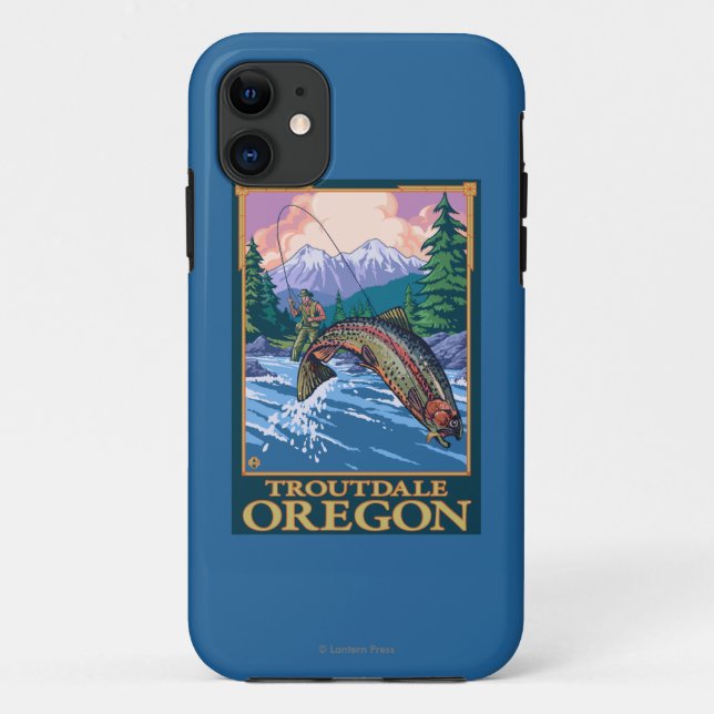 Fly Fishing Scene - Troutdale, Oregon Case-Mate iPhone Case (Back)