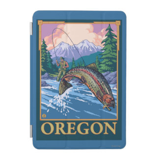 Fly Fishing Scene- Vintage Travel Poster iPad Mini Cover