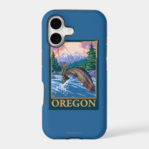 Fly Fishing Scene- Vintage Travel Poster iPhone 17 Case