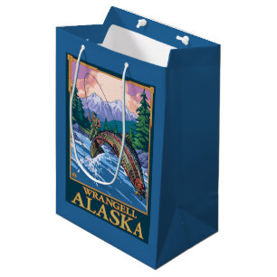 Fly Fishing Scene - Wrangell, Alaska Medium Gift Bag