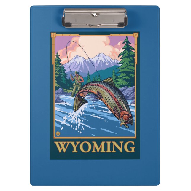 Fly Fishing Scene - Wyoming Clipboard (Front)