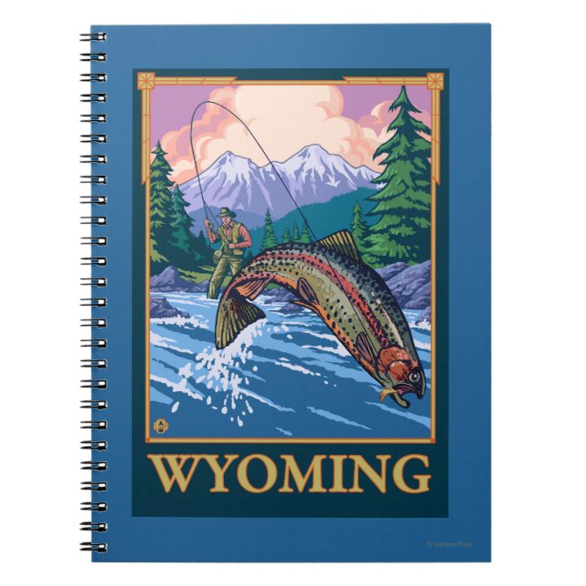 Fly Fishing Scene - Wyoming Notebook (Front)