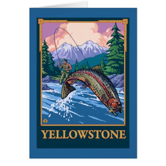 Fly Fishing Scene - Yellowstone National Park Cards (Front)