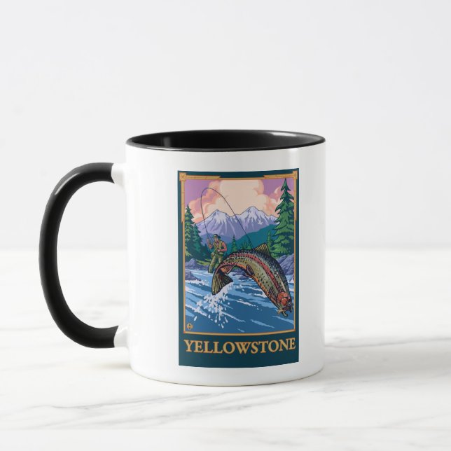 Fly Fishing Scene - Yellowstone National Park Mug (Left)