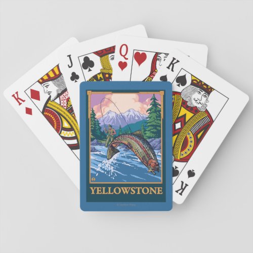 Fly Fishing Scene _ Yellowstone National Park Poker Cards