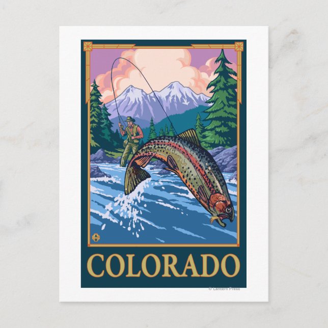 Fly Fishing SceneColorado Postcard (Front)