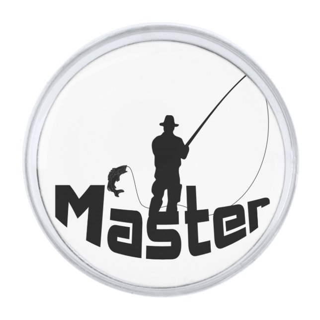 Fly fishing silver finish lapel pin (Front)