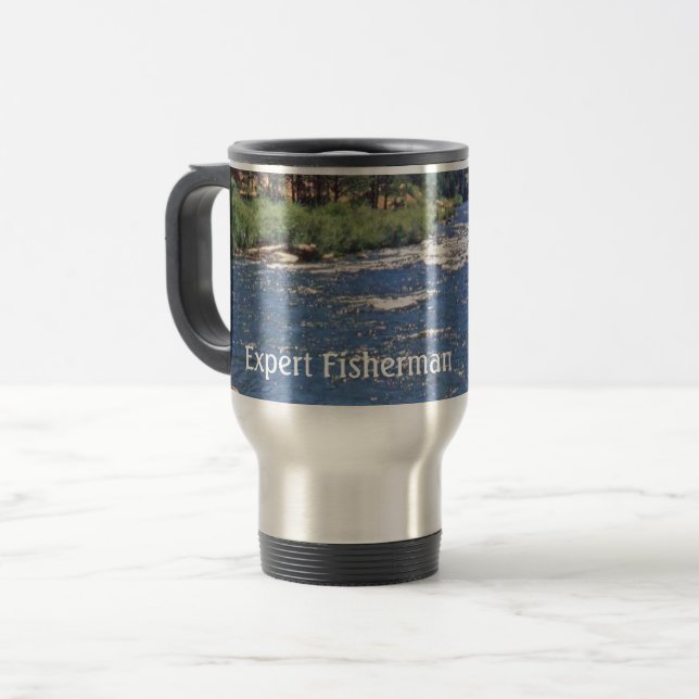 Fly Fishing Sport fisherman stream Personalize Travel Mug (Front Left)