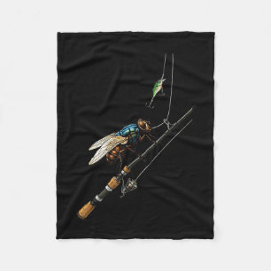 Fly fishing sportfishing angling angler funny joke fleece blanket