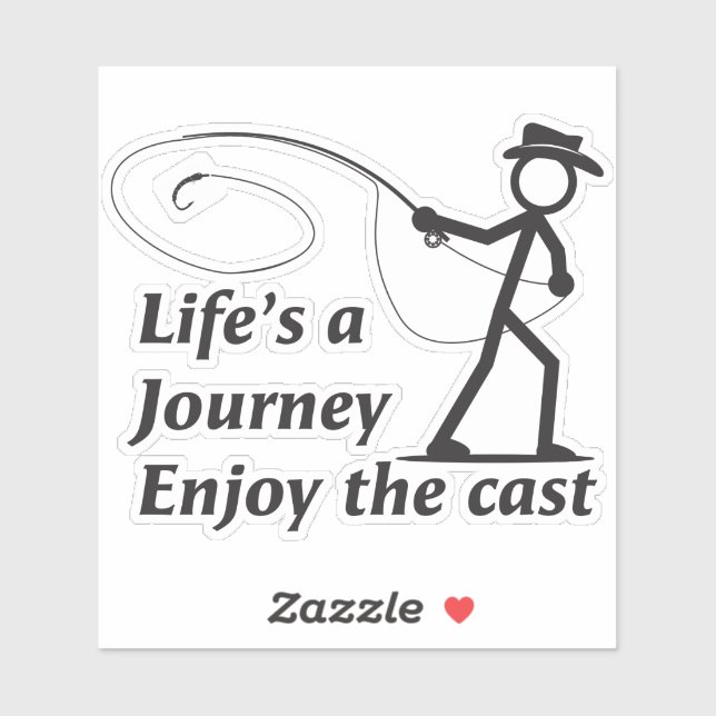 Fly Fishing stick figure guy casting a nymph Sticker (Sheet)