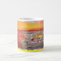 fly fishing sunset art