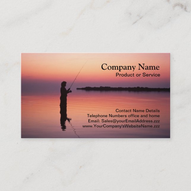 Fly-fishing sunset business card (Front)