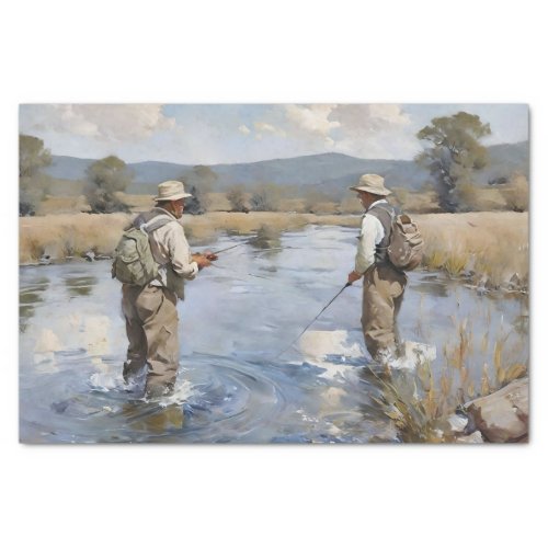 Fly Fishing the River Decoupage Tissue Paper