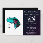 Fly Fishing Themed 50th Birthday Invitation (Front/Back)