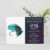 Fly Fishing Themed 50th Birthday Invitation (Standing Front)