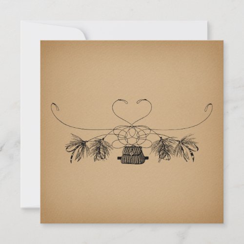 Fly Fishing Themed Vintage Art Holiday Card