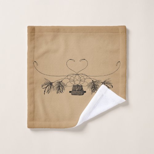 Fly Fishing Themed Vintage Art Wash Cloth