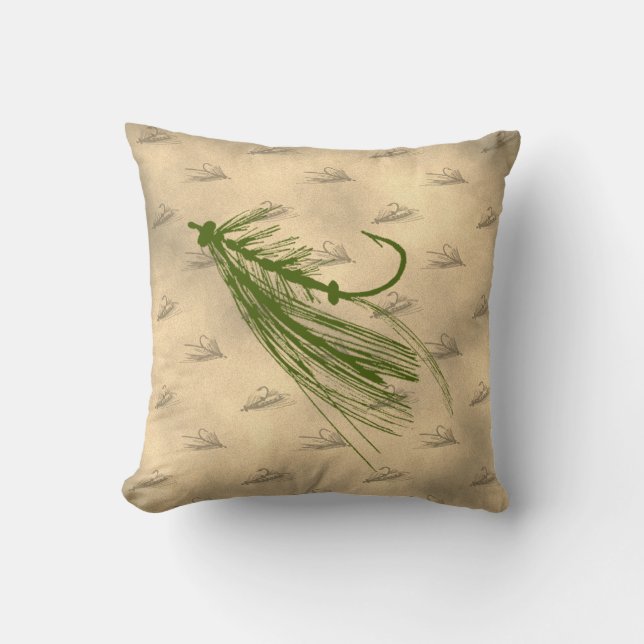 Fly Fishing Throw Pillow (Front)