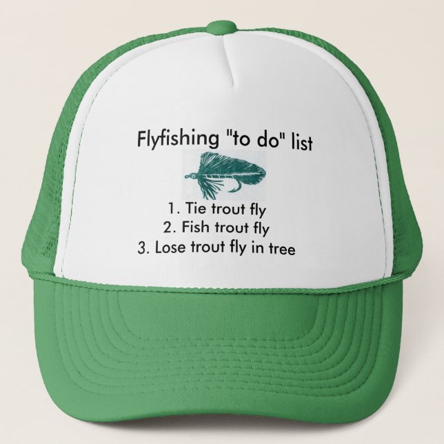 Fly-fishing "to do" list "Green Matuka" Trucker Hat (Front)
