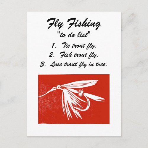 Fly Fishing to do list Postcard