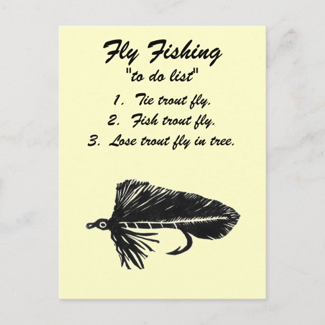 Fly Fishing "to do list" Postcard "Black Matuka" (Front)