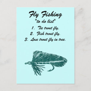 Fly Fishing "to do list" Postcard "Green Matuka"