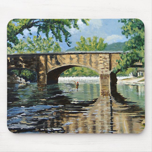 Fly Fishing Trout Angler Mouse Pad (Front)