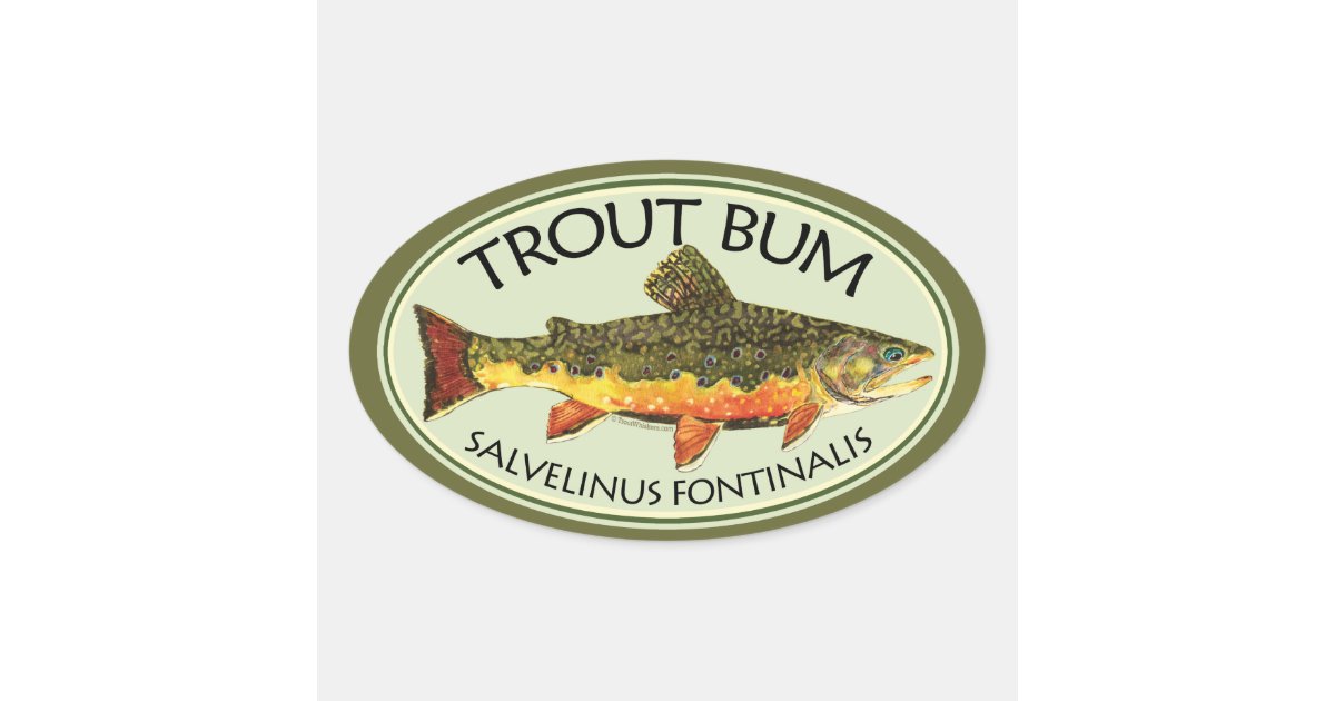 Oval Rainbow Trout Catch and Release Sticker (Fish Lure line Fishing)