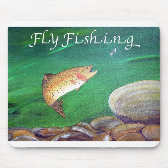 Fly Fishing Trout Salmon / Rainbow Trout Gift Mouse Pad (Front)