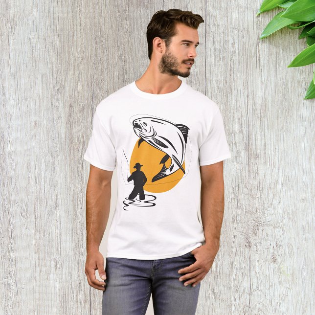 Fly Fishing Trout Sunset Silhouette T-Shirt (Creator Uploaded)