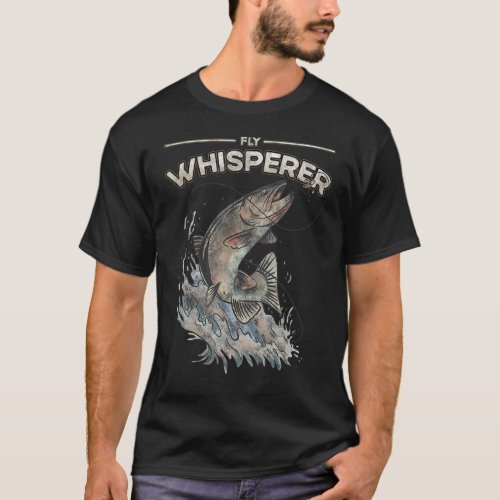 Fly Fishing Trout Whisperer Jokes Fish Artwork T_Shirt