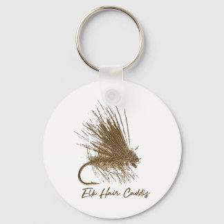 Fly Fishing Vintage Elk Hair Caddis Drawing Keychain