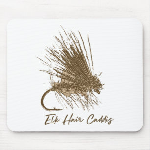 Fly Fishing Vintage Elk Hair Caddis Drawing Mouse Pad