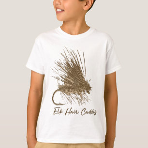 Fly Fishing Vintage Elk Hair Caddis Drawing  T-Shirt