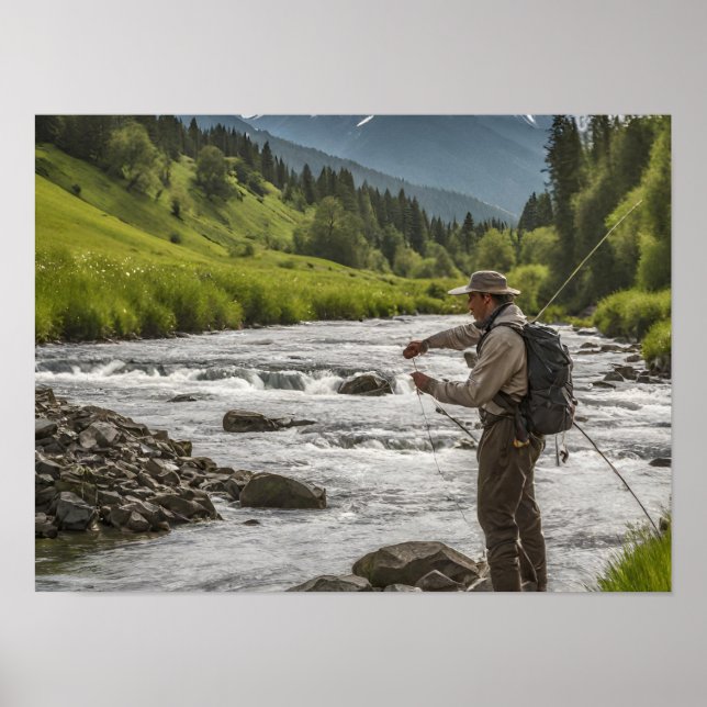 Fly Fishing Wall Art Print  (Front)