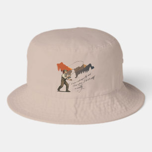 Fly Fishing With A Woolly Bugger Wet Fly Scene Bucket Hat