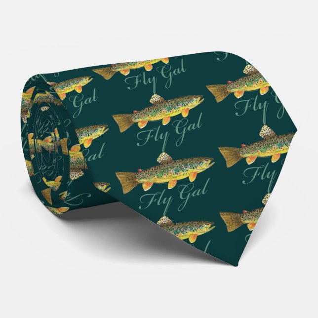 Fly Fishing Woman Tie (Rolled)
